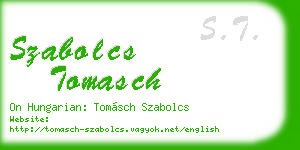 szabolcs tomasch business card